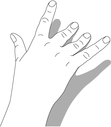 Fingers in the 10011 (decimal 19) position