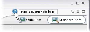 Click the Question Mark button to bring up the Elements Help files, or type a search term into the box marked "Type a question for help." In the Help window, you can also browse a topic list and a glossary.