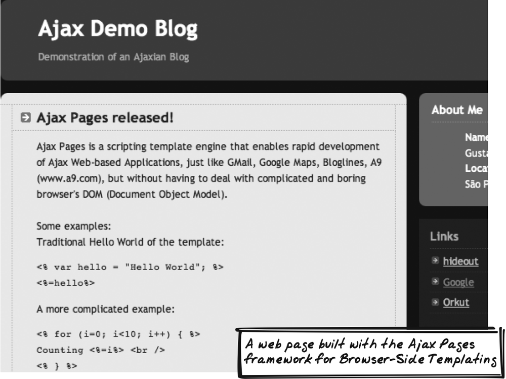 Ajax Pages demo