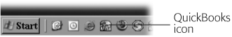 The Quick Launch toolbar (no relation to QuickBooks) keeps your desktop tidy.