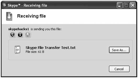A recipient of a file transfer must accept it before the transfer can begin