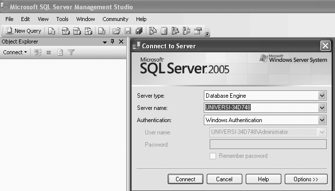 Connecting to Microsoft SQL Server 2005