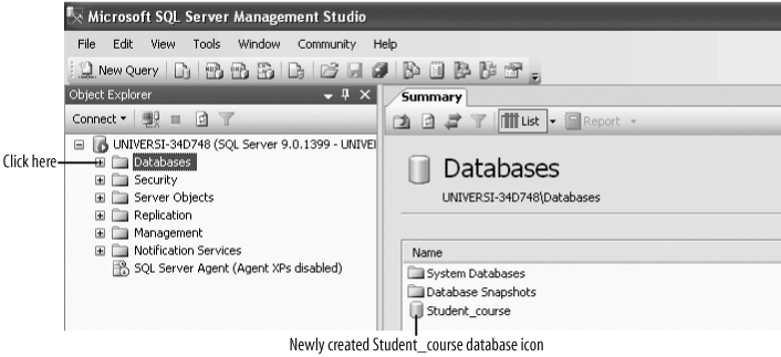 The Student_course database
