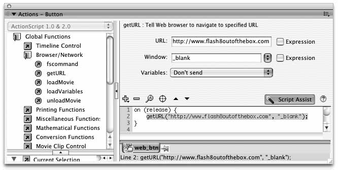 Completing the getURL() method with Script Assist