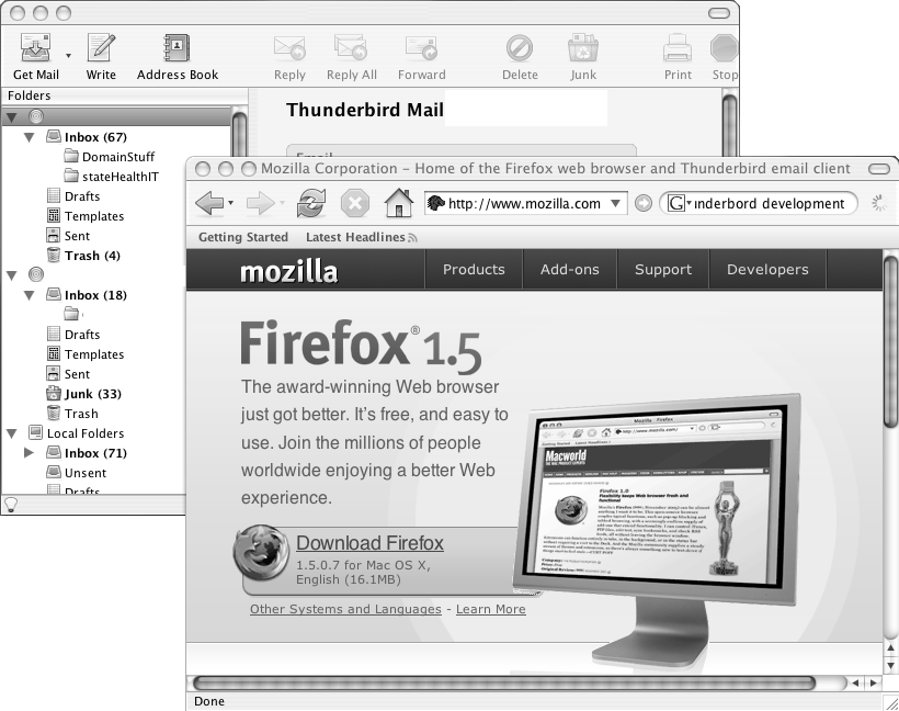 Firefox browser and Thunderbird email client