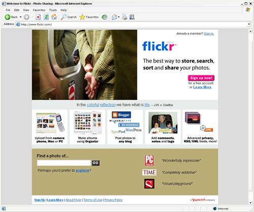 The Flickr front page