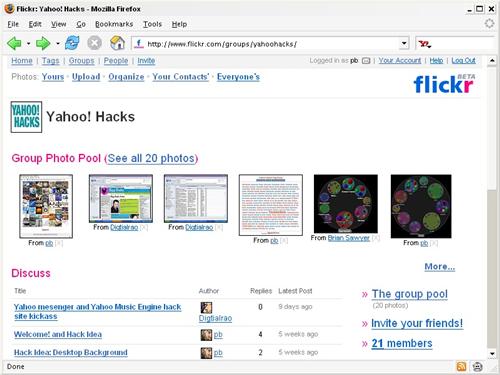 A Flickr group page