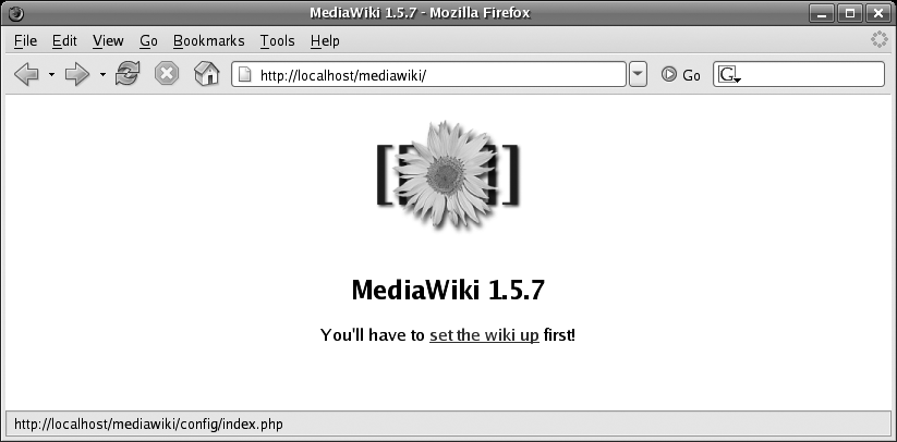 MediaWiki before initial configuration