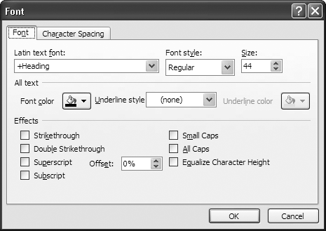 If youâre familiar with PowerPoint 2003, youâll recognize the dialog boxes that let you customize every aspect of your slideshow.