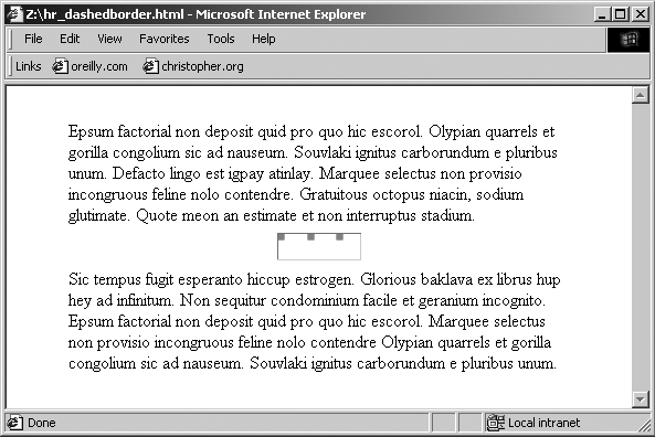 A border around a horizontal rule in Internet Explorer for Windows