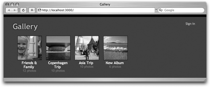 Gallery home page