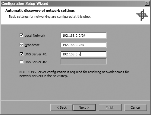 Entering basic network information