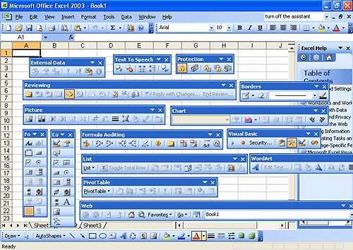 Toolbars can easily take over your workspace.