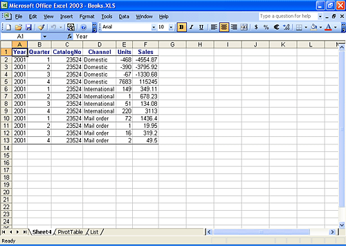 Double-clicking a value causes Excel to display the entries summarized by that value.