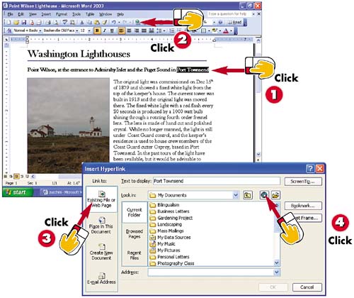 Inserting Hyperlinks in a Word Document