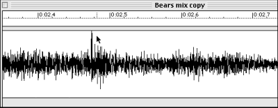 A sound file with the amplitude peak going to the 0dB cut-off level