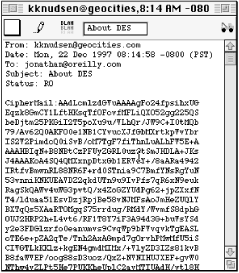An encrypted CipherMail message in an ordinary mail client