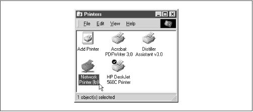A network printer available on hydra (viewed from chimaera)