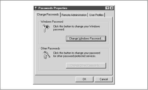 The Change Passwords tab