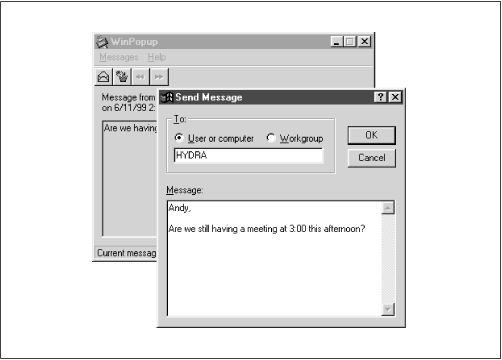 The WinPopup application