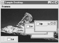 SampleDesktop layered frames and background image
