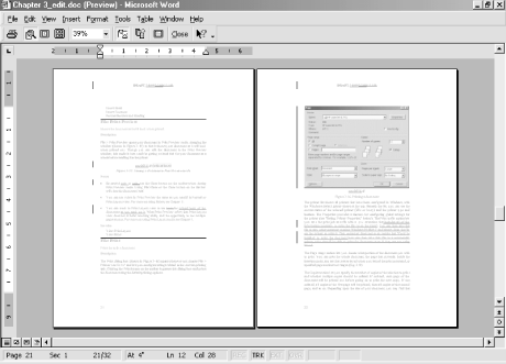 Viewing a document in Print Preview mode
