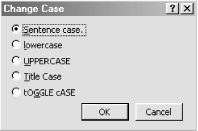 Changing the case of selected text