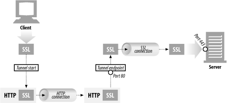 Tunnels forward data across non-HTTP networks (HTTP/SSL tunnel shown)