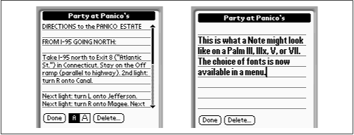 The Notes page, which holds text associated with a particular appointment. Get used to the Notes feature ; a similar one is available in several other Palm programs.