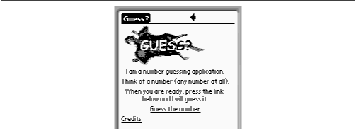 The PQA format makes a terrific electronic document format, complete with graphics, formatting, links, and even some phony interactivity, as this guessing game demonstrates—even if you never go online.