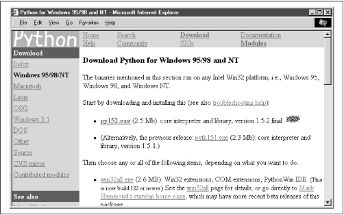 Windows download page