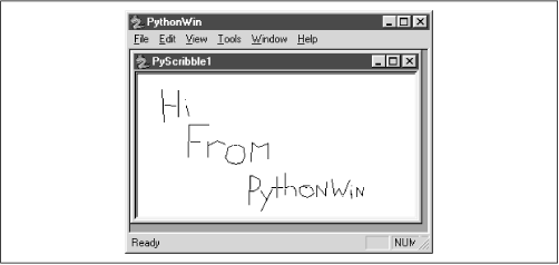 Our PythonWin Scribble application