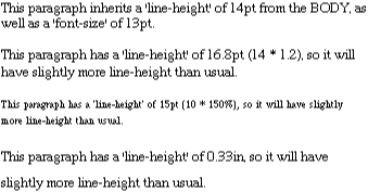 Simple calculations with the line-height property