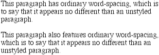 Two ways to achieve ordinary word spacing