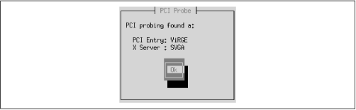 The PCI Probe dialog box