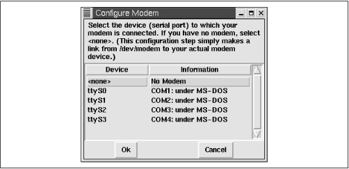 Using modemtool to configure a modem