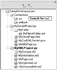 Incrementally search for a file in a project
