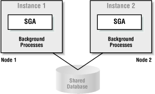 Oracle Parallel Server allows many instances to operate on a single database