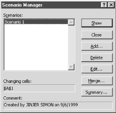 Scenario Manager dialog