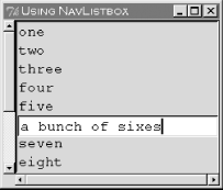 NavListbox, a derived mega-widget