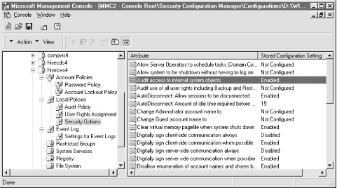 The Security Configuration Editor MMC snap-in