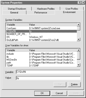The System Properties dialog box