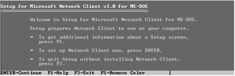 MS-DOS Network Client setup