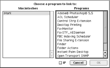The OS 9 choose application window