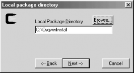 Specifying the local package directory