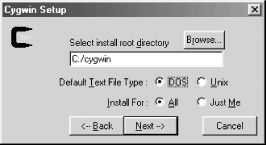 Specifying the root directory