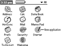 The application showing in the Application launcher