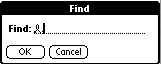 The Find dialog box with a shortcut