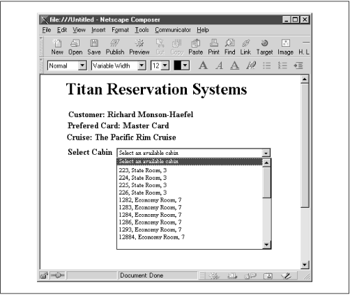 HTML interface to the Titan reservation system