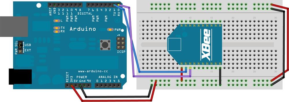 Arduino adapter hack breadboard layout